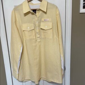 McKenna Quinn Yellow Striped Shirt Size XXL